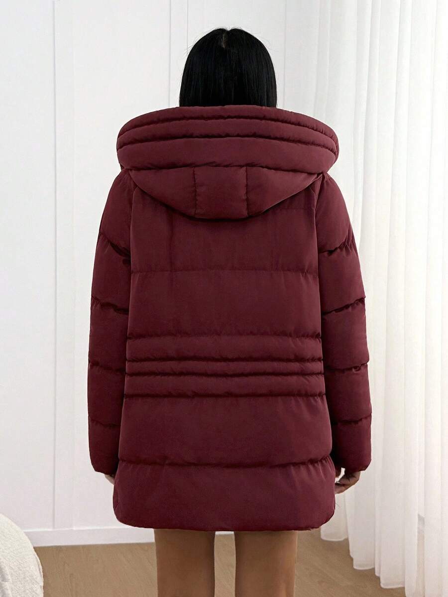 Veste doublée à capuche et fermeture éclair avec cordon de serrage