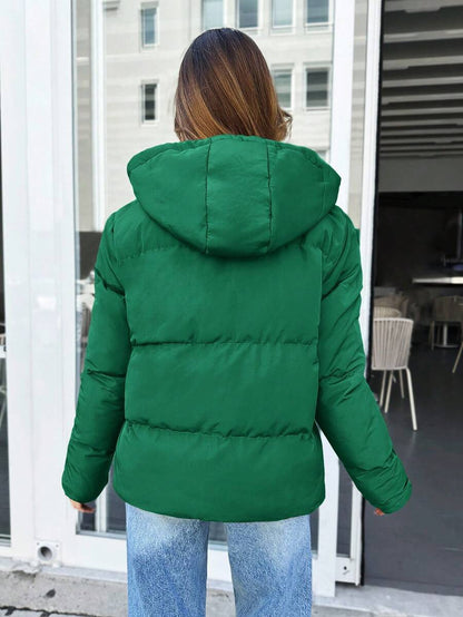 Veste doublée à capuche et fermeture éclair avec cordon de serrage