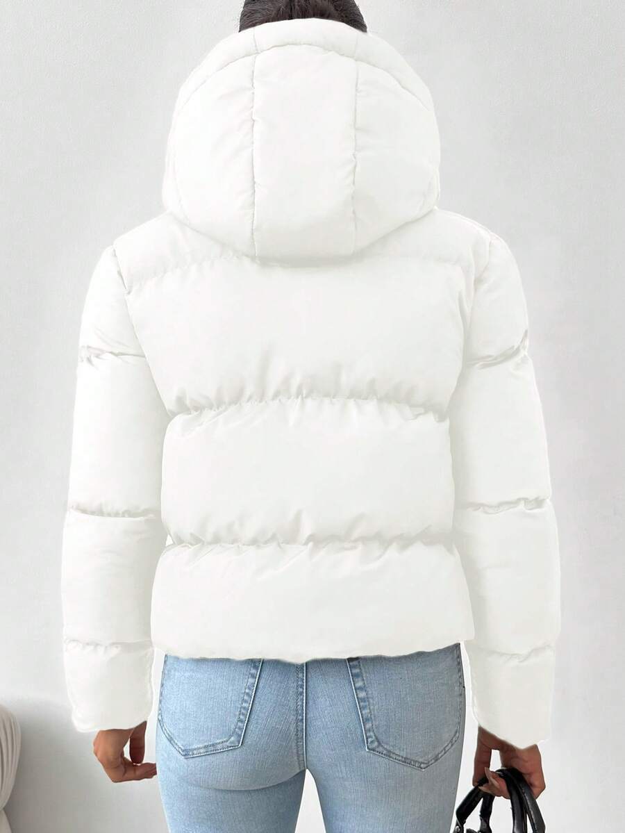 Veste doublée à capuche et fermeture éclair avec cordon de serrage