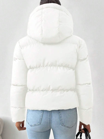 Veste doublée à capuche et fermeture éclair avec cordon de serrage