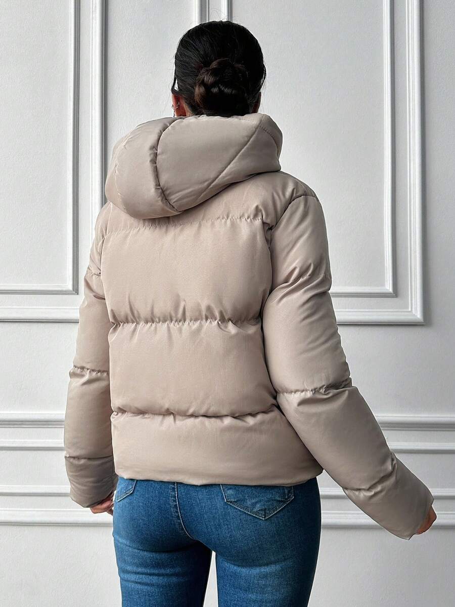 Veste doublée à capuche et fermeture éclair avec cordon de serrage