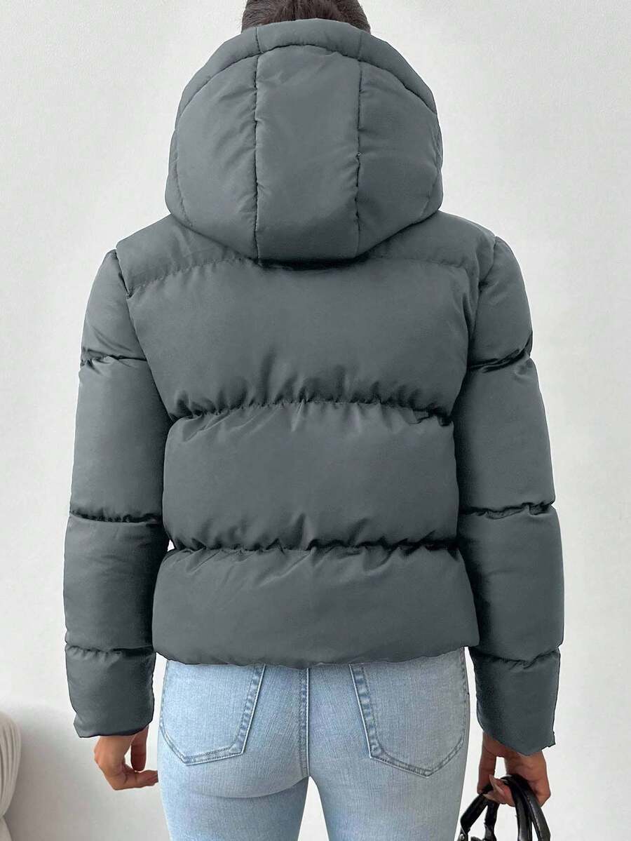 Veste doublée à capuche et fermeture éclair avec cordon de serrage