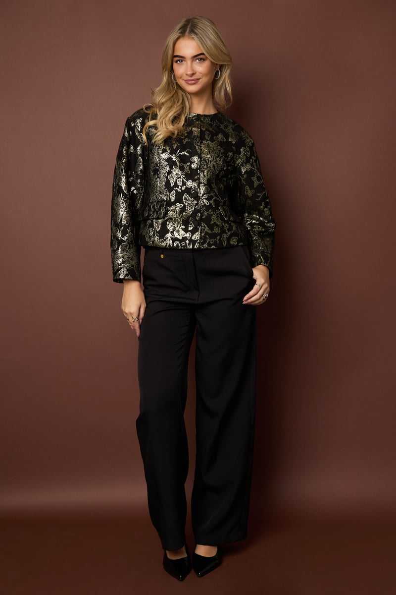 Jacquard ballonmouwjas