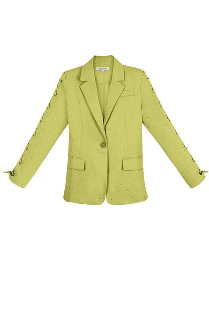 Blazer met steentjes en vetermouwen