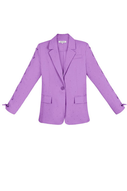 Blazer met steentjes en vetermouwen