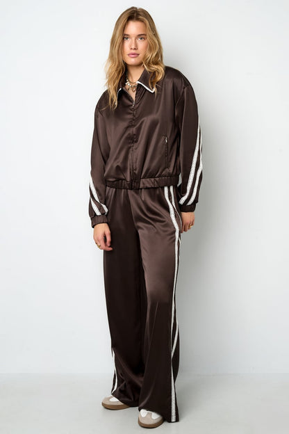 Sportief jasje met satijnen look