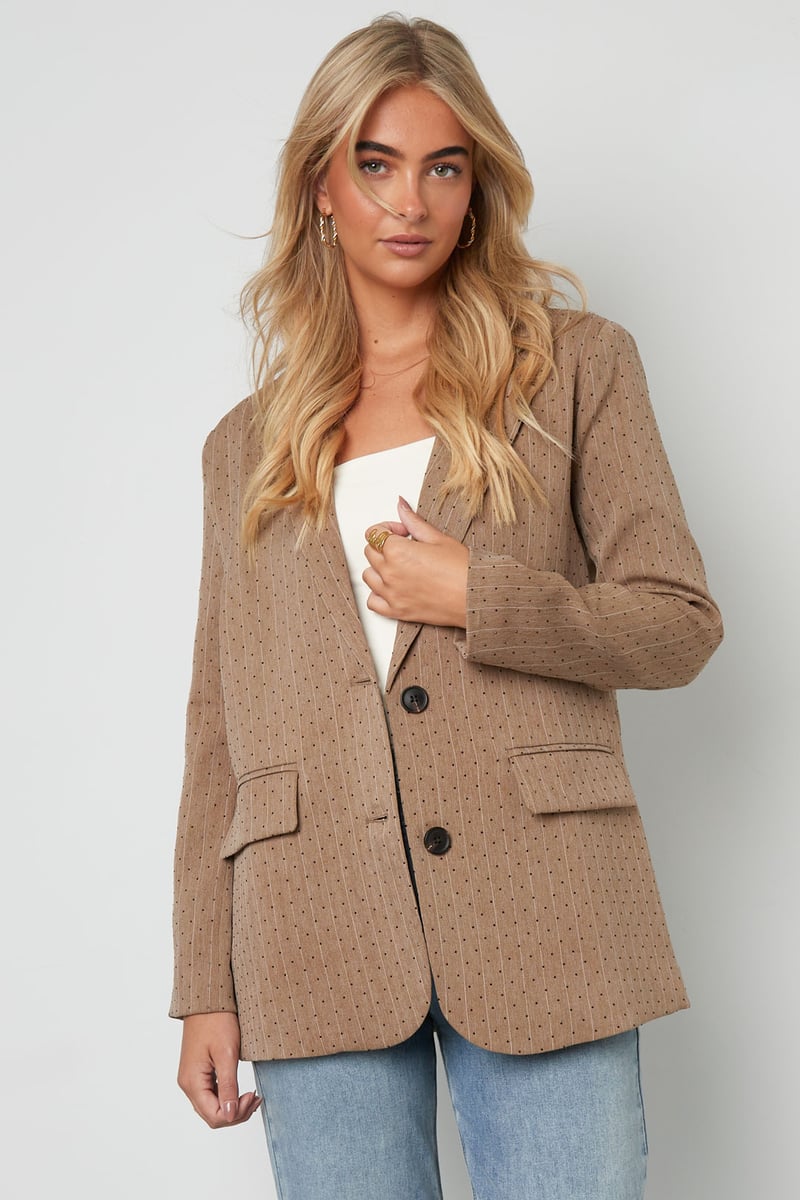 Blazer met strass-streepjes