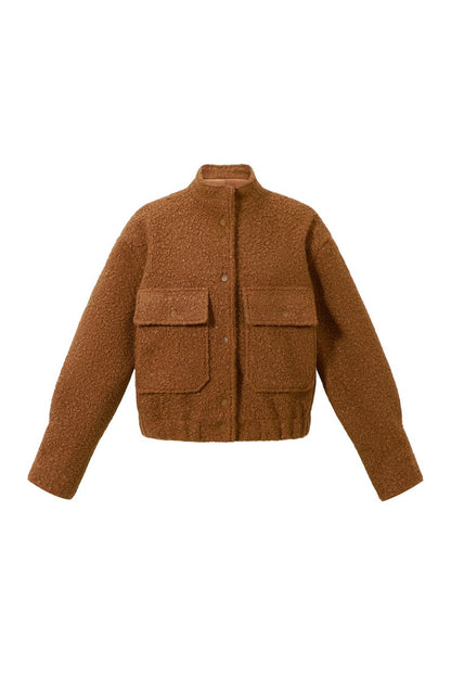 Boucle bomber jas