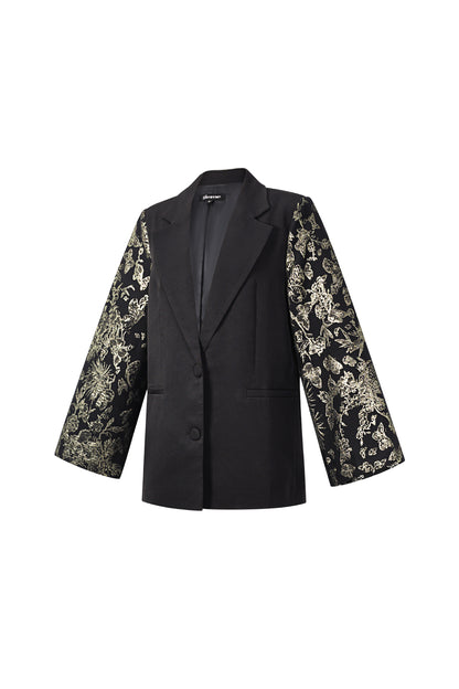 Feestelijke blazer jacquardmouwen