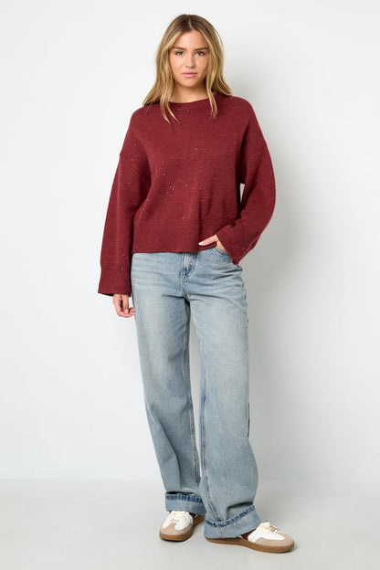 Glinsterende gebreide trui