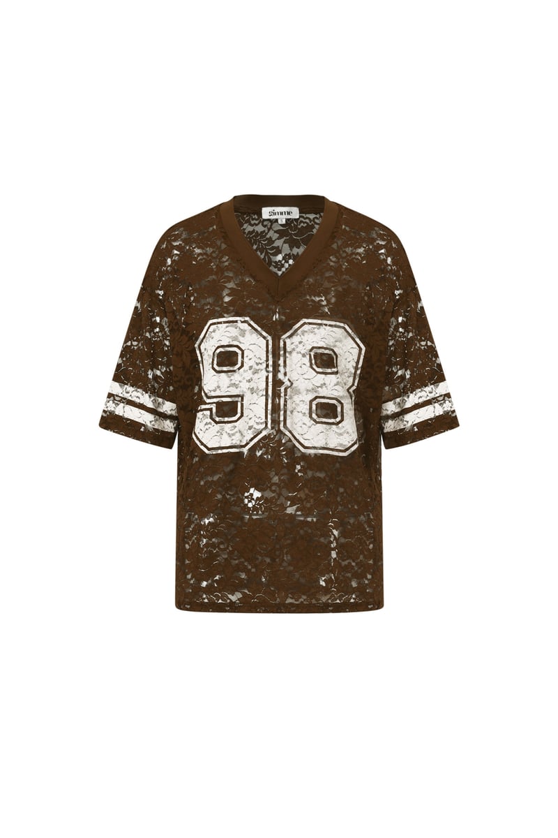 V-hals kant Amerikaans T-shirt